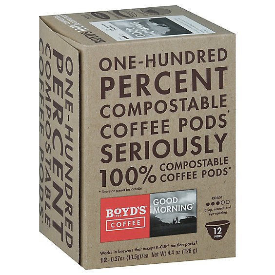 Boyds Coffee Coffee Pods Good Morning - 12-0.37 Oz