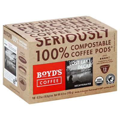 Boyds Coffee Coffee Pods Lost Lake Decaf Organic Coffee - 12-0.37 Oz