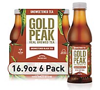 Gold Peak Tea Black Iced Tea Unsweetened - 6-16.9 Fl. Oz.