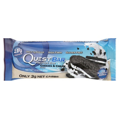 Quest Bar Protein Bar Gluten-Free Cookies & Cream - 2.12 Oz
