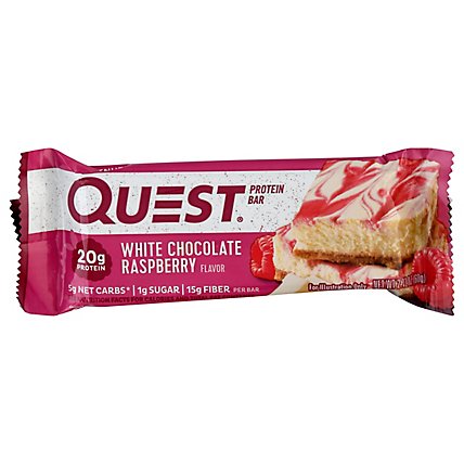 Quest Bar Protein Bar Gluten-Free White Chocolate Raspberry - 2.12 Oz - Image 2