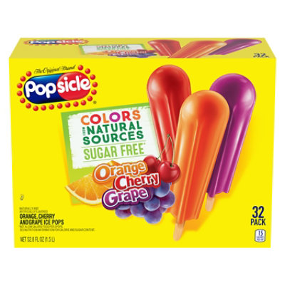 Popsicle Ice Pops Sugar Free Orange Cherry Grape - 32 Count - Image 4