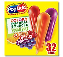Popsicle Ice Pops Sugar Free Orange Cherry Grape - 32 Count