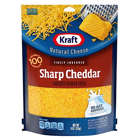 Kraft Cheese Natural Finely Shredded Sharp Cheddar - 8 Oz