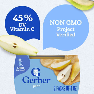 Gerber 2nd Foods Natural Pear Baby Food Tub - 2-4 Oz - Image 2