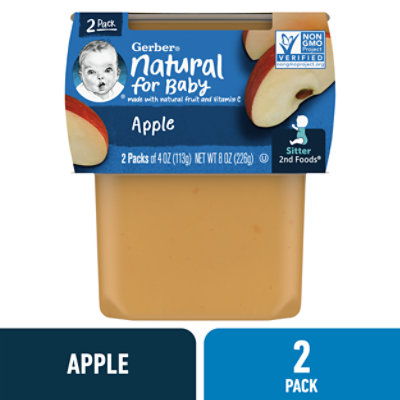 Gerber 2nd Foods Natural Apple Baby Food Tub - 2-4 Oz - Image 1