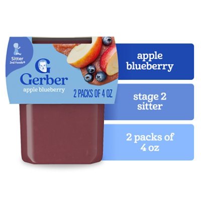 Gerber 2nd Foods Natural Apple Blueberry Baby Food Tub - 2-4 Oz