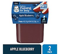 Gerber 2nd Foods Natural For Baby Apple Blueberry Baby Food Tubs Multipack - 2-4 Oz
