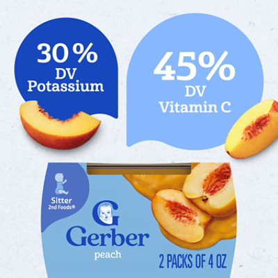 Gerber 2nd Foods Natural Peach Baby Food Tub - 2-4 Oz - Image 2