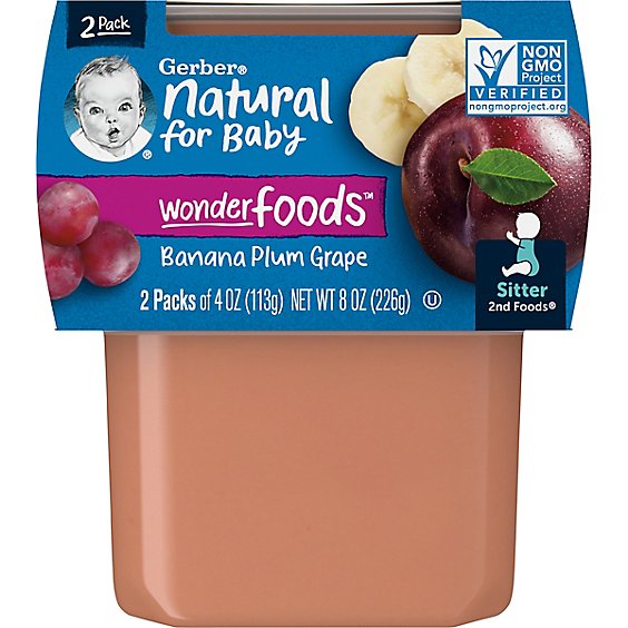 Gerber 2nd Foods Natural WonderFoods Baby Food Tubs - 2-4 Oz