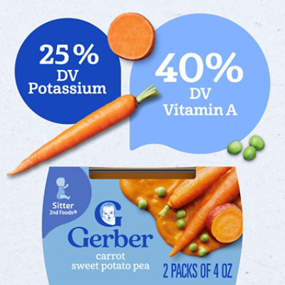 Gerber 2nd Foods Carrot Sweet Potato Pea Tubs Multipack - 2-4 Oz - Image 4