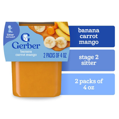 Gerber 2nd Foods Banana Carrot Mango Tubs Multipack - 2-4 Oz - Image 1