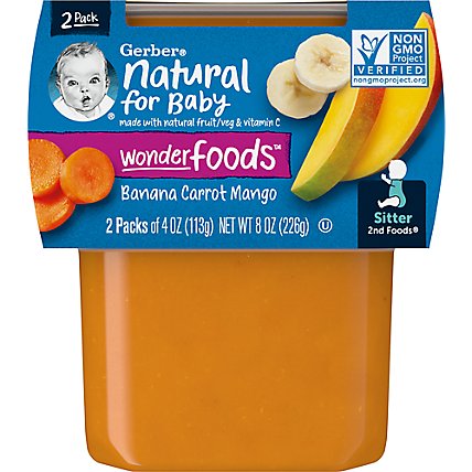 Gerber 2nd Foods Banana Carrot Mango Tubs Multipack - 2-4 Oz - Image 1
