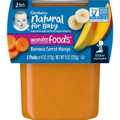 Gerber 2nd Foods Banana Carrot Mango Tubs Multipack - 2-4 Oz