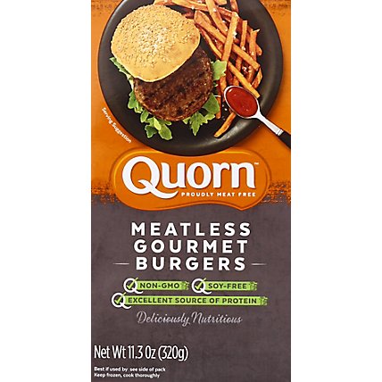 Quorn Meatless Burgers Gourmet Non GMO Soy Free 4 Count - 11.3 Oz - Image 2