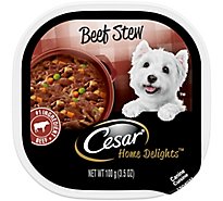 Cesar Home Delights Beef Stew Wet Dog Food Easy Peel Trays - 3.5 Oz