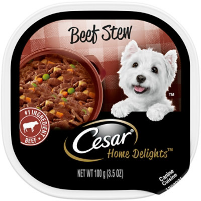Cesar Home Delights Beef Stew Wet Dog Food Easy Peel Trays - 3.5 Oz