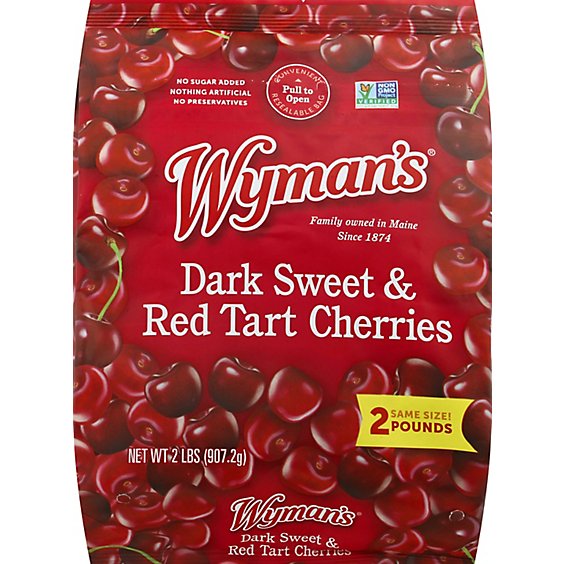 Wymans Cherries Dark Sweet With Red Tart - 2 Lb