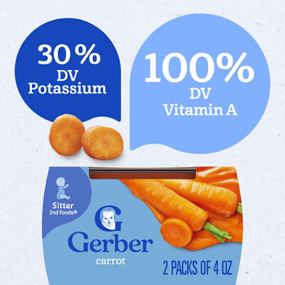 Gerber 2nd Foods Natural Carrots Baby Food Tub - 2-4 Oz - Image 2