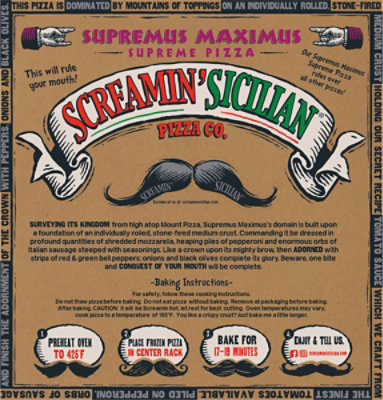 Screamin Sicilian Pizza Supremus Maximus Supreme Frozen - 25 Oz - Image 6