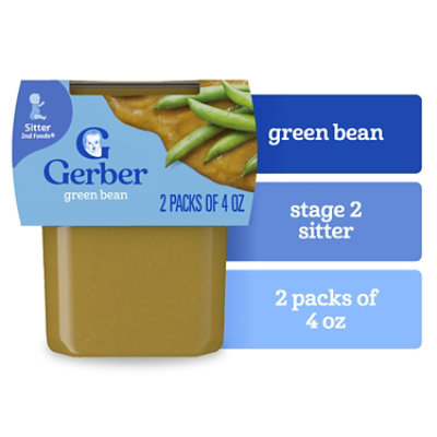 Gerber 2nd Foods Natural Green Bean Baby Food Tub - 2-4 Oz - Image 1