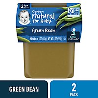 Gerber 2nd Foods Natural Green Bean Baby Food Tub - 2-4 Oz - Image 1