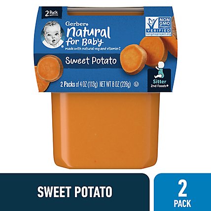 Gerber 2nd Foods Natural For Baby Sweet Potato Baby Food Tubs Multipack - 2-4 Oz - Image 1