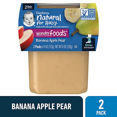 Gerber 2nd Foods Baby Food Bananas With Apples & Pears - 2-4 Oz