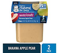 Gerber 2nd Foods Natural Bananas Apple Pear Wonder Foods Baby Food Tubs - 2-4 Oz
