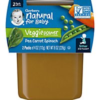 Gerber 2nd Foods Pea Carrot Spinach Baby Food Tubs - 2-4 Oz - Image 1