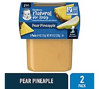 Gerber 2nd Foods Natural Pear Pineapple Baby Food Tubs - 2-4 Oz