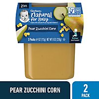 Gerber 2nd Foods Natural Pear Zucchini Corn Baby Food Tubs - 2-4 Oz - Image 1