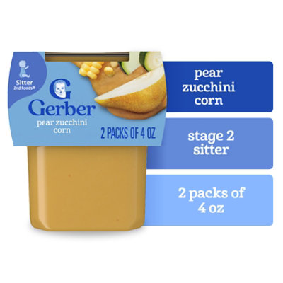 Gerber 2nd Foods Baby Food Pear Zucchini Corn - 2-4 Oz