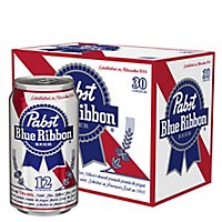 Pabst Blue Ribbon Beer Lager Cans - 30-12 Fl. Oz. - Image 1