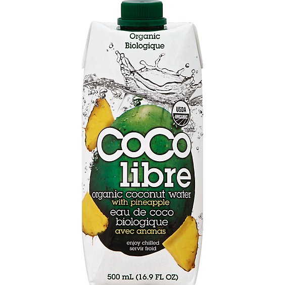 coco libre Coconut Water Organic with Pineapple - 16.9 Fl. Oz.