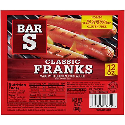 Bar-S Franks - 12 Oz