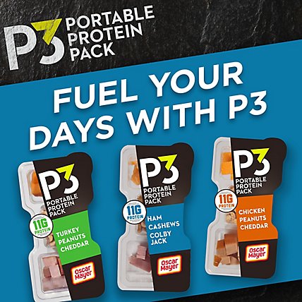 P3 Portable Protein Pack Ham Cashew Colby Jack - 2 Oz