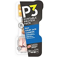 P3 Portable Protein Pack Ham Cashews Colby Jack Cheese for a Low Carb Lifestyle Tray - 2 Oz - Image 2