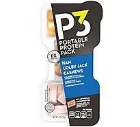 P3 Portable Protein Pack Ham Cashews Colby Jack Cheese for a Low Carb Lifestyle Tray - 2 Oz