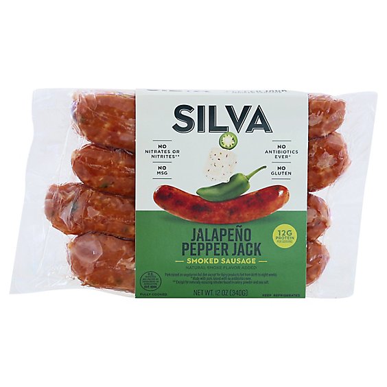Silva All Natural Jalapeno Pepper Jack Sausage Link - 12 Oz
