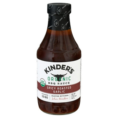 Kinders Organic Sauce BBQ Spicy Roasted Garlic - 20 Oz