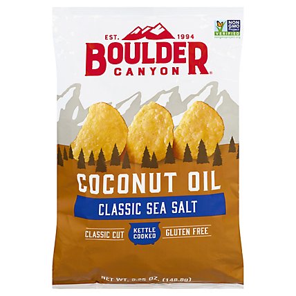 Boulder Canyon Authentic Foods Potato Chips Kettle Cooked Coconut Oil Sea Salt - 5.25 Oz - Image 1