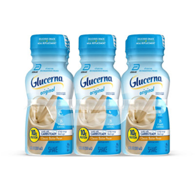 Glucerna Diabetes Nutritional Shake Ready To Drink Classic Butter Pecan - 6-8 Fl. Oz.