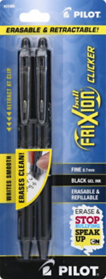 Pilot Ball Frixion Pens Gel Ink Fine 0.7 mm Black - 2 Count - Image 2