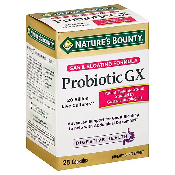 Natures Bounty Probiotic Gx Capsules - 25 Count