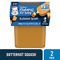 Gerber 2nd Foods Natural Butternut Squash Baby Food Tubs - 2-4 Oz - Image 1