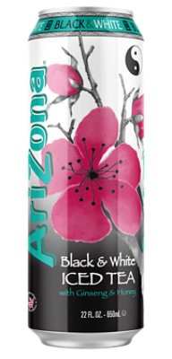 AriZona Black & White Iced Tea with Ginseng and Honey - 22 Fl. Oz. - Image 1