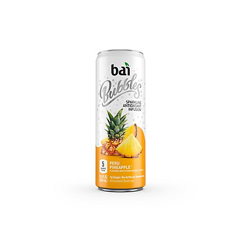 bai Bubbles Antioxidant Infusion Beverage Sparkling Peru Pineapple - 11.5 Fl. Oz.