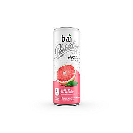 bai Bubbles Antioxidant Infusion Beverage Sparkling Gimbi Pink Grapefruit - 11.5 Fl. Oz. - Image 1