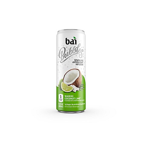 bai Bubbles Antioxidant Infusion Beverage Sparkling Waikiki Cocunut - 11.5 Fl. Oz.